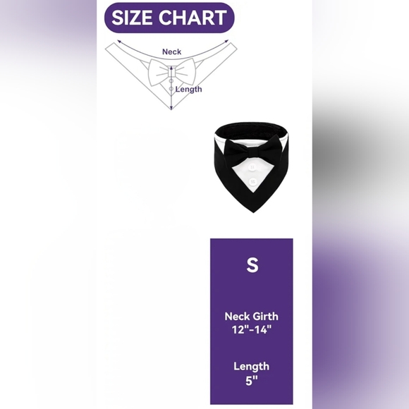 New 2pack Wedding Dog/Cat Tuxedo Bandanas Bow Tie - Picture 6 of 7